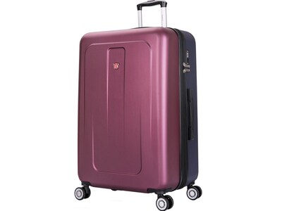 DUKAP CRYPTO PC/ABS Plastic 4-Wheel Spinner Luggage, Wine/Blue (DKCRY00M-BBW)