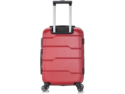 DUKAP RODEZ PC/ABS Plastic 4-Wheel Spinner Luggage, Red (DKROD00S-RED)