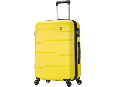 DUKAP Rodez 23.75 Hardside Suitcase, 4-Wheeled Spinner, TSA Checkpoint Friendly, Yellow (DKROD00M-Y
