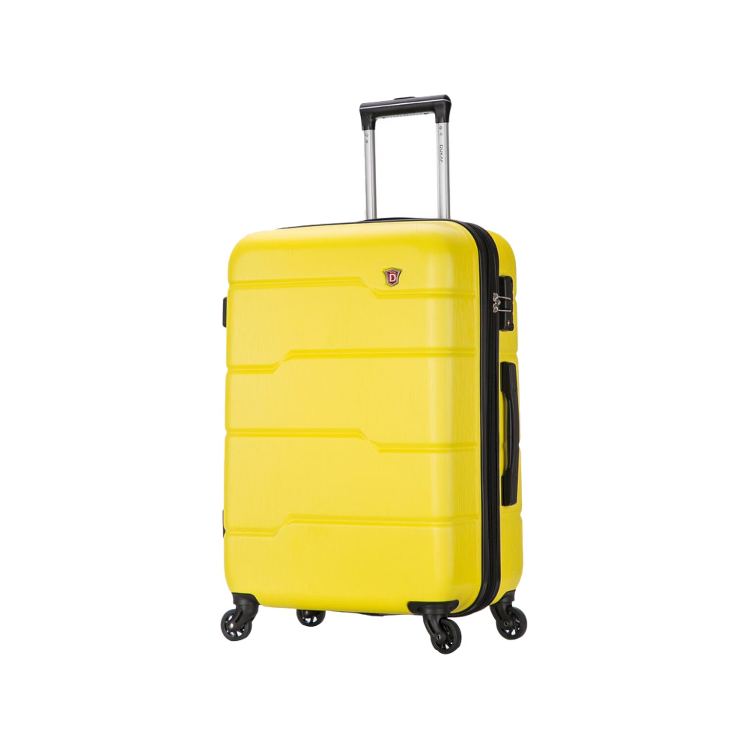 DUKAP RODEZ Plastic 4-Wheel Spinner Luggage, Yellow (DKROD00M-YEL)