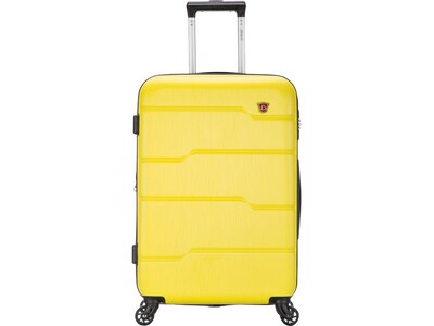 DUKAP Rodez 23.75 Hardside Suitcase, 4-Wheeled Spinner, TSA Checkpoint Friendly, Yellow (DKROD00M-Y