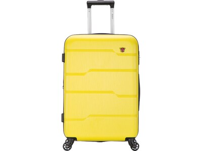 DUKAP Rodez 23.75" Hardside Suitcase, 4-Wheeled Spinner, TSA Checkpoint Friendly, Yellow (DKROD00M-YEL)