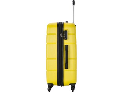 DUKAP Rodez 23.75" Hardside Suitcase, 4-Wheeled Spinner, TSA Checkpoint Friendly, Yellow (DKROD00M-YEL)