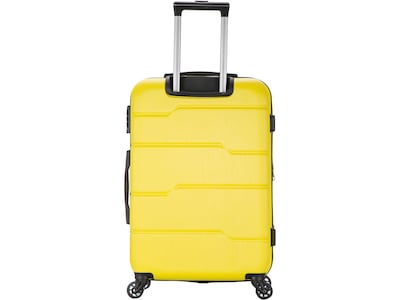 DUKAP RODEZ Plastic 4-Wheel Spinner Luggage, Yellow (DKROD00M-YEL)