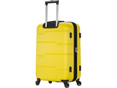 DUKAP RODEZ Plastic 4-Wheel Spinner Luggage, Yellow (DKROD00M-YEL)