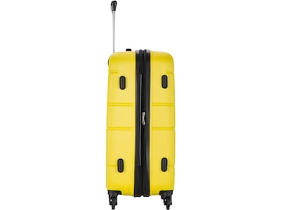 DUKAP RODEZ Plastic 4-Wheel Spinner Luggage, Yellow (DKROD00M-YEL)