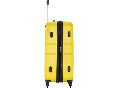 DUKAP Rodez 23.75" Hardside Suitcase, 4-Wheeled Spinner, TSA Checkpoint Friendly, Yellow (DKROD00M-YEL)