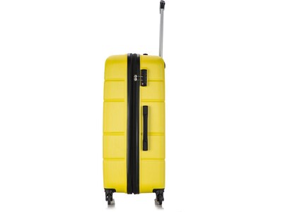 DUKAP Rodez 3-Piece Hardside Spinner Luggage Set, TSA Checkpoint Friendly, Yellow (DKRODSML-YEL)