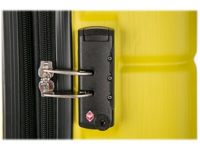 DUKAP Rodez 3-Piece Hardside Spinner Luggage Set, TSA Checkpoint Friendly, Yellow (DKRODSML-YEL)