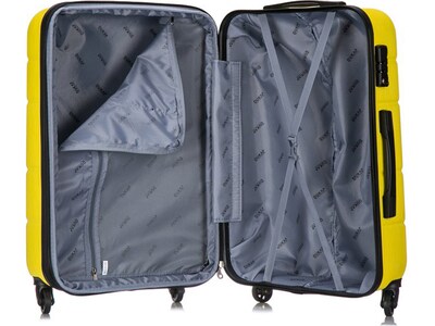DUKAP Rodez 3-Piece Hardside Spinner Luggage Set, TSA Checkpoint Friendly, Yellow (DKRODSML-YEL)