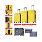 DUKAP RODEZ 3-Piece Plastic Luggage Set, Yellow (DKRODSML-YEL)