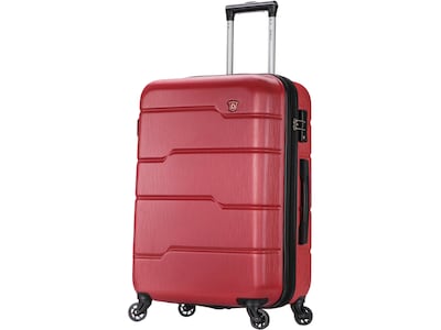 DUKAP Rodez 23.75 Hardside Suitcase, 4-Wheeled Spinner, TSA Checkpoint Friendly, Red (DKROD00M-RED)