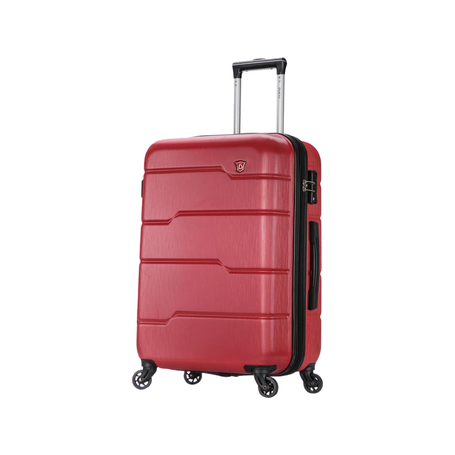 DUKAP Rodez 23.75 Hardside Suitcase, 4-Wheeled Spinner, TSA Checkpoint Friendly, Red (DKROD00M-RED)