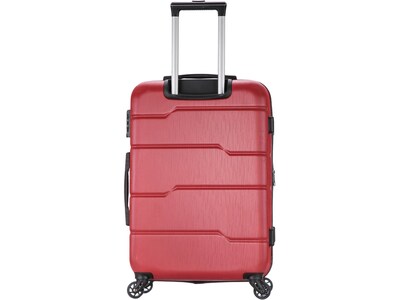 DUKAP Rodez 24" Hardside Suitcase, 4-Wheeled Spinner, TSA Checkpoint Friendly, Red (DKROD00M-RED)