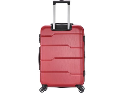 DUKAP RODEZ PC/ABS Plastic 4-Wheel Spinner Luggage, Red (DKROD00M-RED)