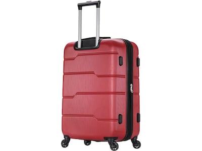 DUKAP Rodez 23.75" Hardside Suitcase, 4-Wheeled Spinner, TSA Checkpoint Friendly, Red (DKROD00M-RED)