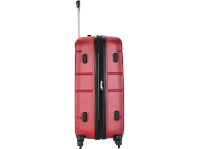 DUKAP Rodez 23.75" Hardside Suitcase, 4-Wheeled Spinner, TSA Checkpoint Friendly, Red (DKROD00M-RED)