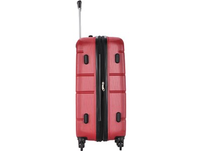 DUKAP Rodez 24" Hardside Suitcase, 4-Wheeled Spinner, TSA Checkpoint Friendly, Red (DKROD00M-RED)