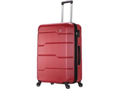DUKAP Rodez 27.5 Hardside Suitcase, 4-Wheeled Spinner, TSA Checkpoint Friendly, Red (DKROD00L-RED)