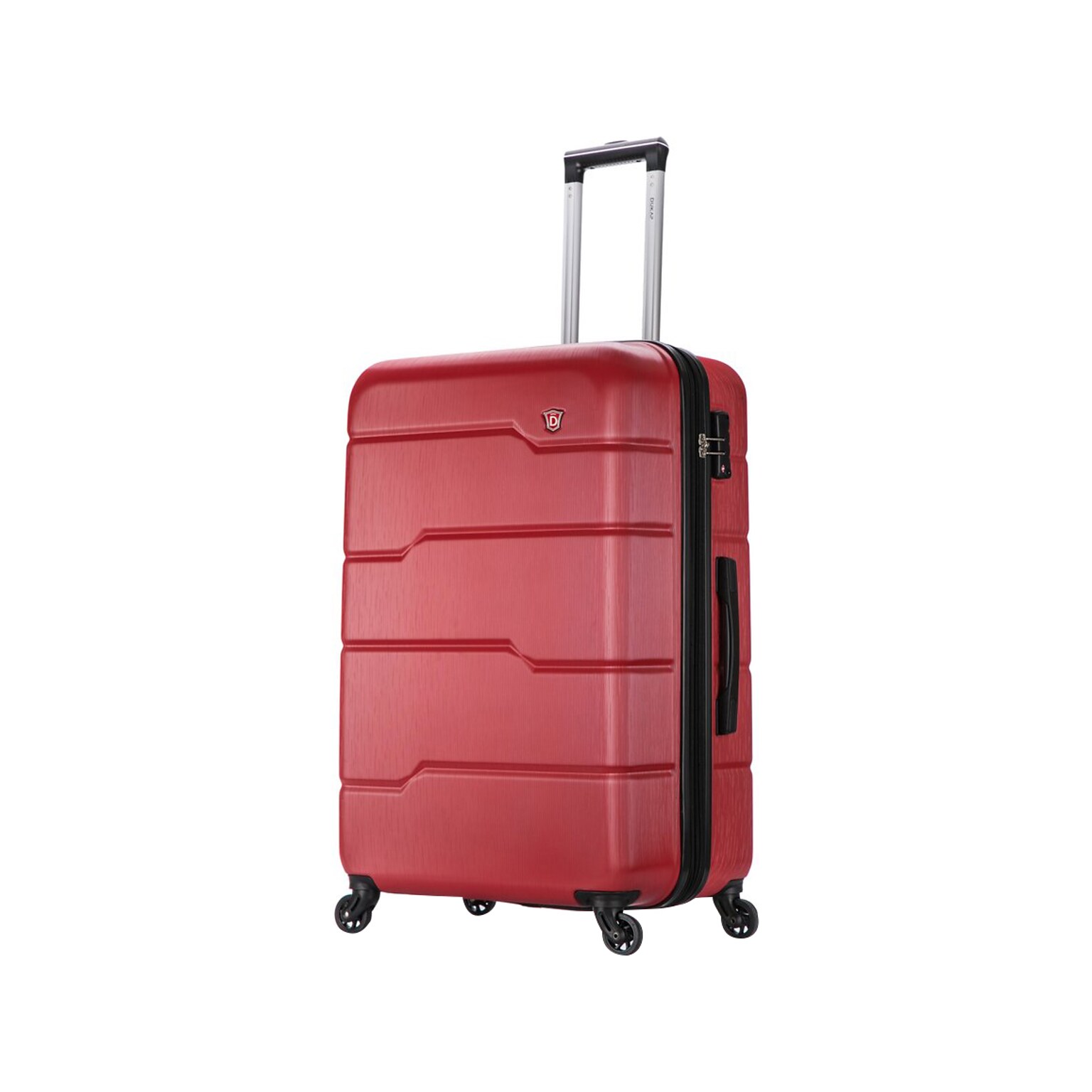 DUKAP RODEZ Plastic 4-Wheel Spinner Luggage, Red (DKROD00L-RED)