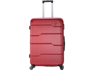 DUKAP Rodez 27.5 Hardside Suitcase, 4-Wheeled Spinner, TSA Checkpoint Friendly, Red (DKROD00L-RED)