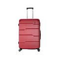 DUKAP RODEZ Plastic 4-Wheel Spinner Luggage, Red (DKROD00L-RED)