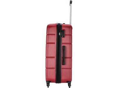 DUKAP RODEZ Plastic 4-Wheel Spinner Luggage, Red (DKROD00L-RED)