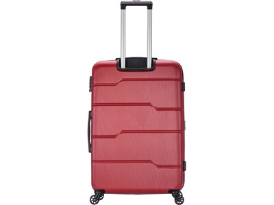 DUKAP RODEZ Plastic 4-Wheel Spinner Luggage, Red (DKROD00L-RED)