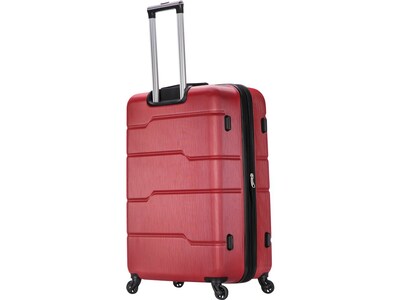 DUKAP RODEZ Plastic 4-Wheel Spinner Luggage, Red (DKROD00L-RED)