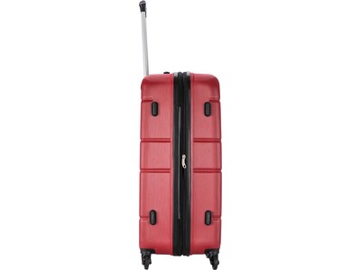 DUKAP RODEZ Plastic 4-Wheel Spinner Luggage, Red (DKROD00L-RED)