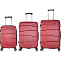 DUKAP RODEZ 3-Piece Plastic Luggage Set, Red (DKRODSML-RED)