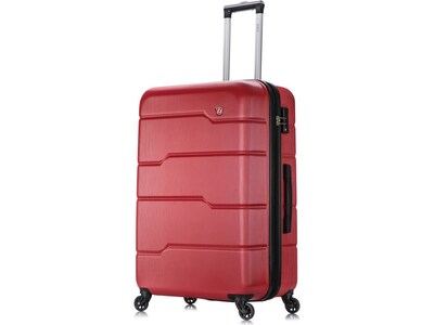 DUKAP Rodez 3-Piece Hardside Spinner Luggage Set, TSA Checkpoint Friendly, Red (DKRODSML-RED)
