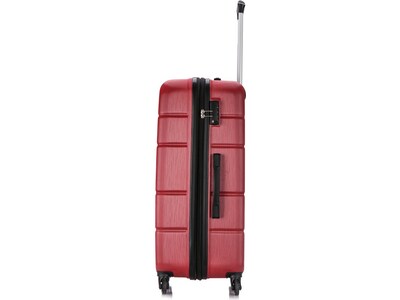 DUKAP Rodez 3-Piece Hardside Spinner Luggage Set, TSA Checkpoint Friendly, Red (DKRODSML-RED)