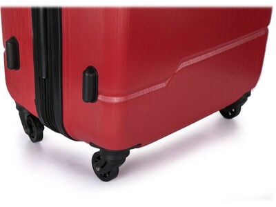 DUKAP Rodez 3-Piece Hardside Spinner Luggage Set, TSA Checkpoint Friendly, Red (DKRODSML-RED)