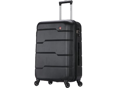 DUKAP Rodez 24 Hardside Suitcase, 4-Wheeled Spinner, TSA Checkpoint Friendly, Black (DKROD00M-BLK)