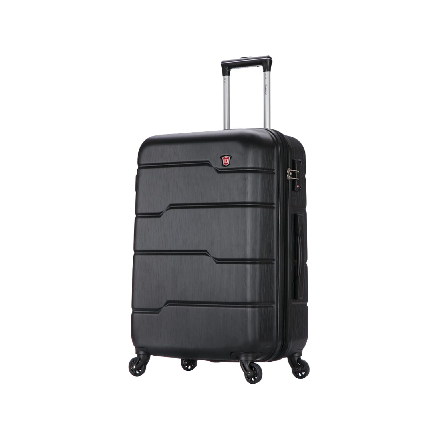 DUKAP Rodez 24 Hardside Suitcase, 4-Wheeled Spinner, TSA Checkpoint Friendly, Black (DKROD00M-BLK)