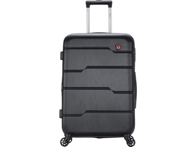 DUKAP Rodez 23.75 Hardside Suitcase, 4-Wheeled Spinner, TSA Checkpoint Friendly, Black (DKROD00M-BL