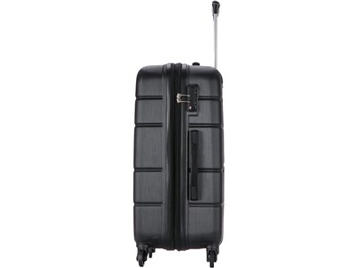 DUKAP Rodez 24" Hardside Suitcase, 4-Wheeled Spinner, TSA Checkpoint Friendly, Black (DKROD00M-BLK)