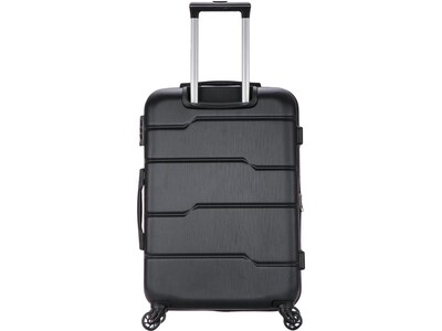 DUKAP Rodez 24" Hardside Suitcase, 4-Wheeled Spinner, TSA Checkpoint Friendly, Black (DKROD00M-BLK)
