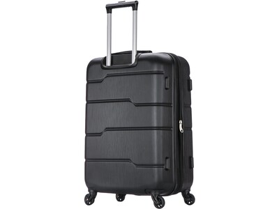 DUKAP Rodez 23.75" Hardside Suitcase, 4-Wheeled Spinner, TSA Checkpoint Friendly, Black (DKROD00M-BLK)
