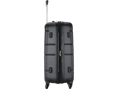 DUKAP Rodez 24" Hardside Suitcase, 4-Wheeled Spinner, TSA Checkpoint Friendly, Black (DKROD00M-BLK)