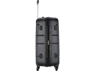 DUKAP Rodez 23.75" Hardside Suitcase, 4-Wheeled Spinner, TSA Checkpoint Friendly, Black (DKROD00M-BLK)