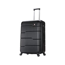 DUKAP RODEZ Plastic 4-Wheel Spinner Luggage, Black (DKROD00L-BLK)