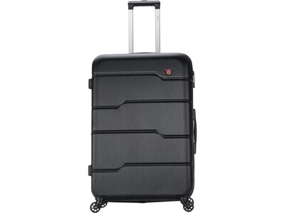 DUKAP RODEZ Plastic 4-Wheel Spinner Luggage, Black (DKROD00L-BLK)