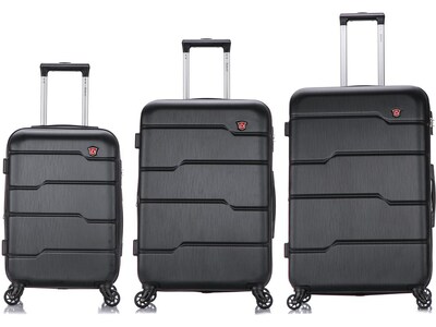 DUKAP RODEZ 3-Piece Plastic Luggage Set, Black (DKRODSML-BLK)