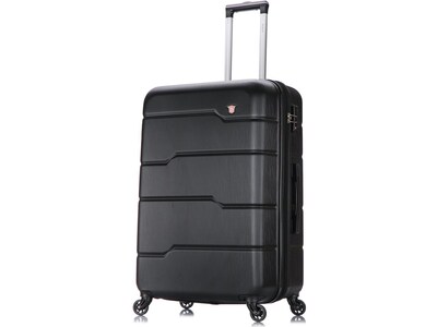 DUKAP Rodez 3-Piece Hardside Spinner Luggage Set, TSA Checkpoint Friendly, Black (DKRODSML-BLK)