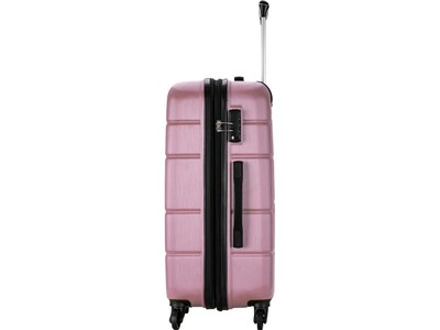 DUKAP Rodez 23.75" Hardside Suitcase, 4-Wheeled Spinner, TSA Checkpoint Friendly, Rose Gold (DKROD00M-ROS)