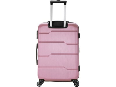 DUKAP Rodez 23.75" Hardside Suitcase, 4-Wheeled Spinner, TSA Checkpoint Friendly, Rose Gold (DKROD00M-ROS)