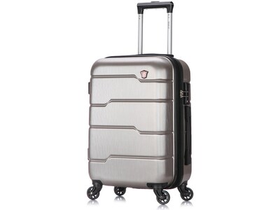 DUKAP Rodez 19.75 Hardside Carry-On Suitcase, 4-Wheeled Spinner, TSA Checkpoint Friendly, Silver (D