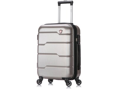 DUKAP Rodez 20 Hardside Carry-On Suitcase, 4-Wheeled Spinner, TSA Checkpoint Friendly, Silver (DKRO